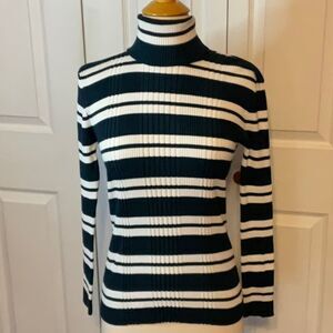 It’s Our Time‎ Teal Blue Green Striped Turtleneck Top XL